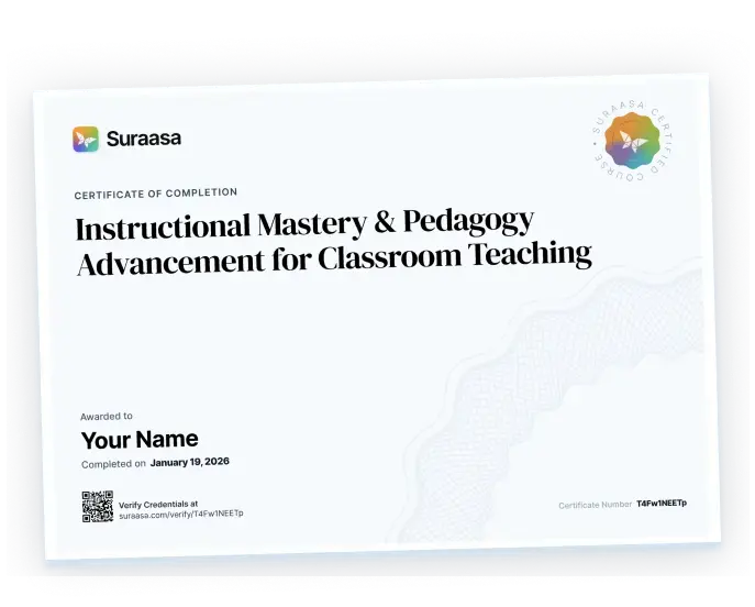 Suraasa certificate highly valued by schools & fellow teachers