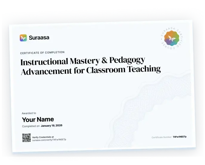 Suraasa certificate highly valued by schools & fellow teachers